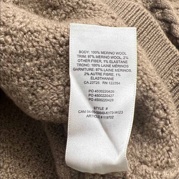 Wilfred Arbor Textured Knit Sweater Size Small Taupe Crewneck Pullover Aritzia - Picture 8 of 8